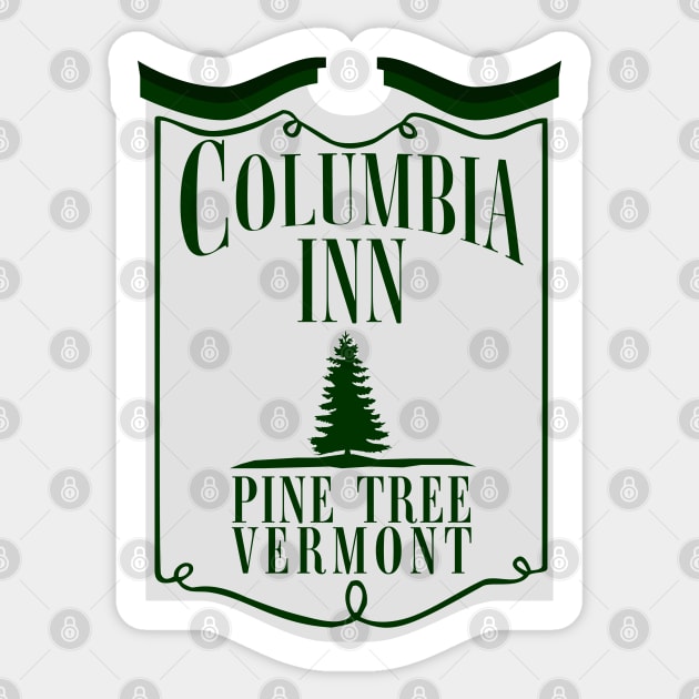 White Christmas Columbia Inn Pine Tree Vermont Crosby Kaye Sticker by carcinojen